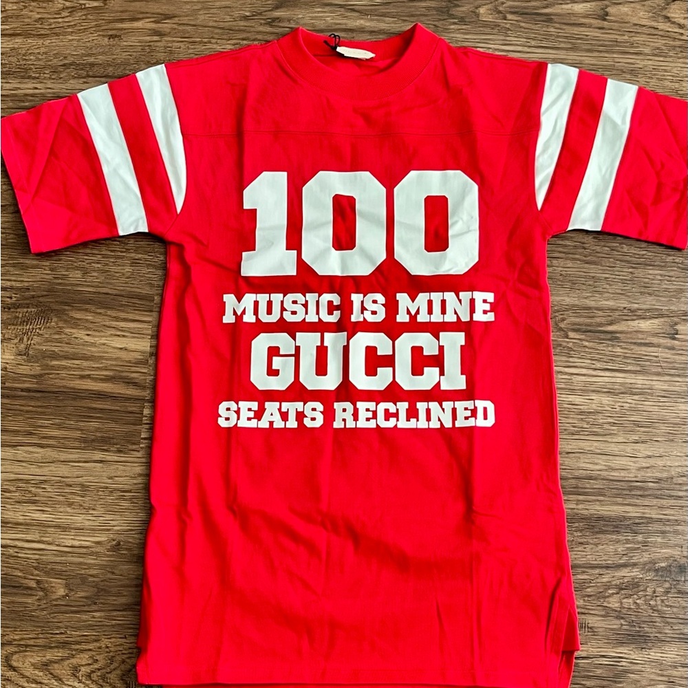 Gucci Kids Red Cotton Jersey Dress Junior Size 8